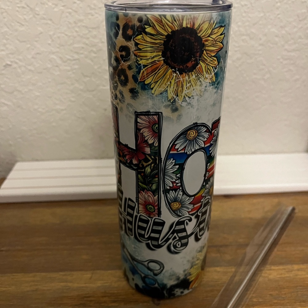 20 oz. Hair Tumbler with Metal Straw